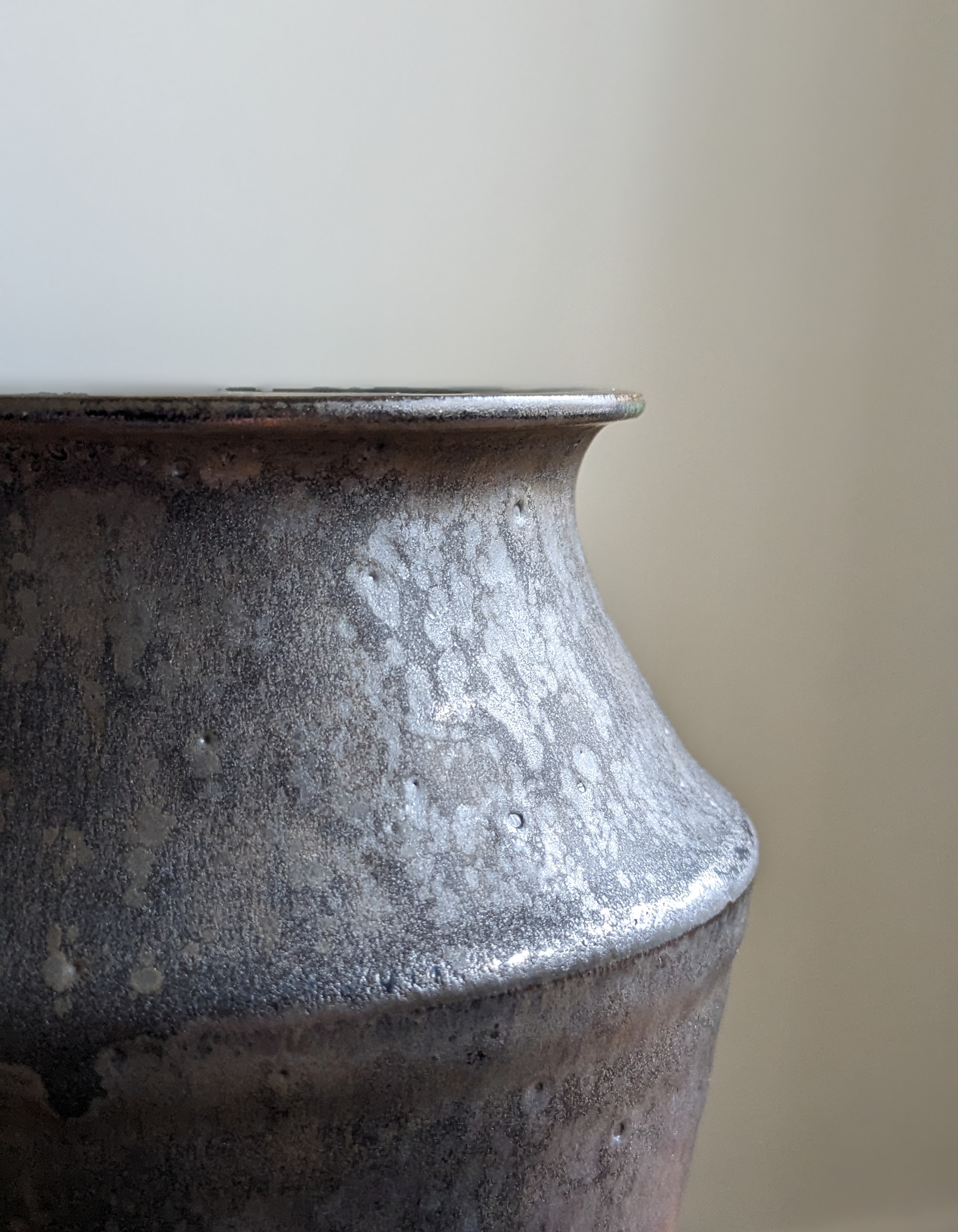 Wheel-thrown stoneware, matte black glaze